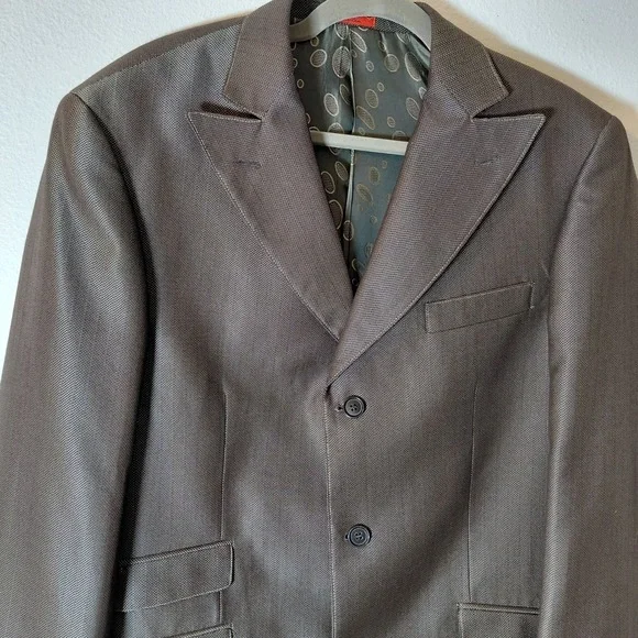 T Fusion Distinctive 3 Piece Suit 40R 32 Pants Miamik Jacket Blazer 3 Button